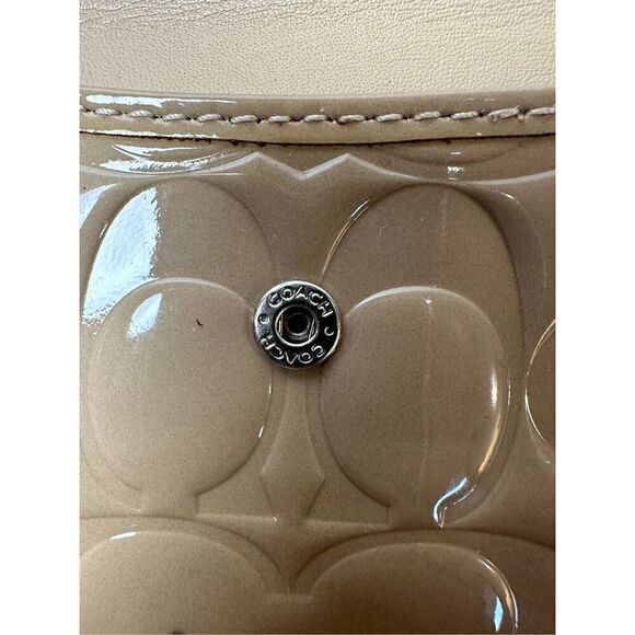 Coach patent leather camel tan women’s wallet size 8”x4”   #M-1371 - Picture 6 of 10